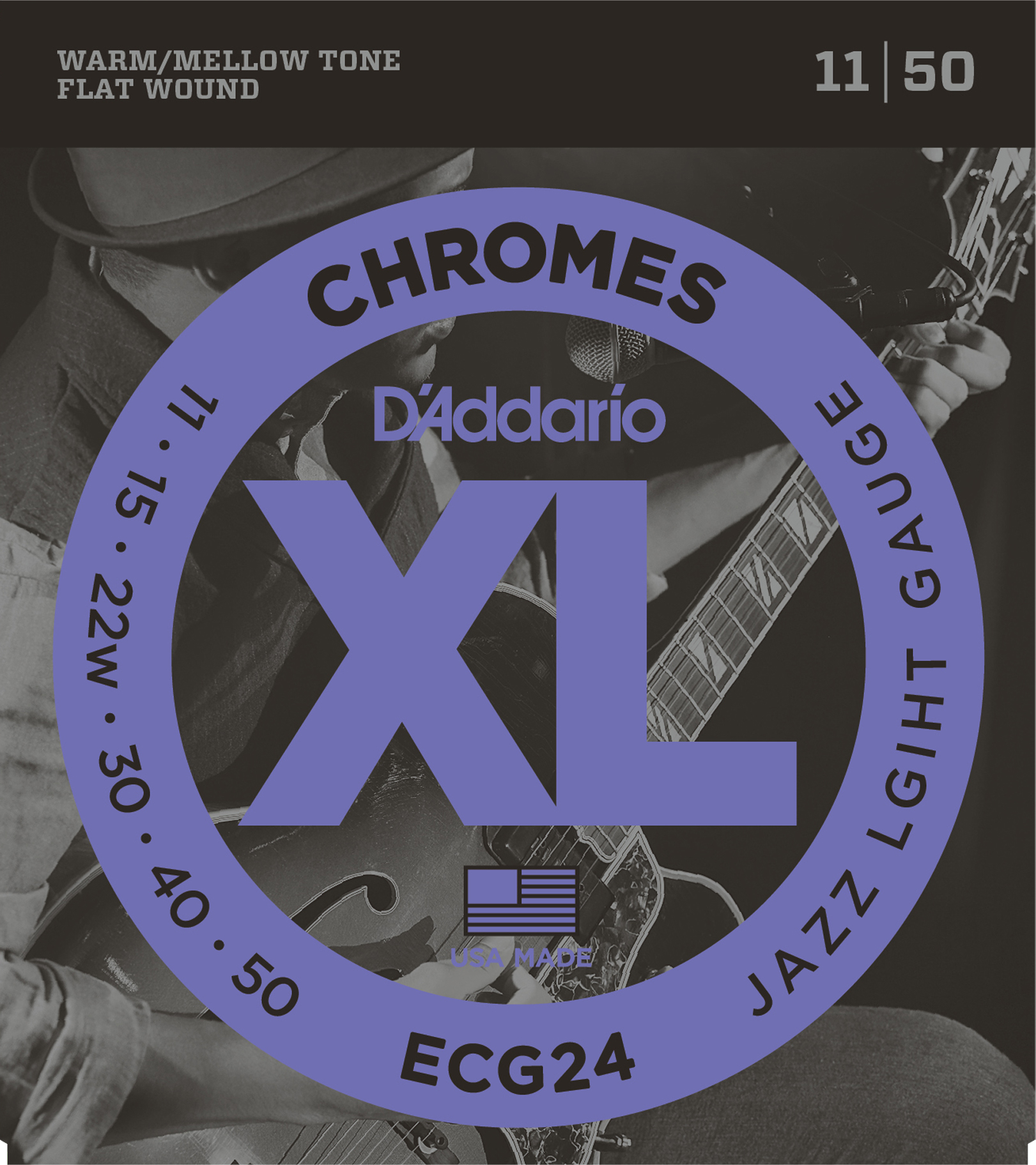 ECG24 Chromes Flat Wound Jazz Light 11-50