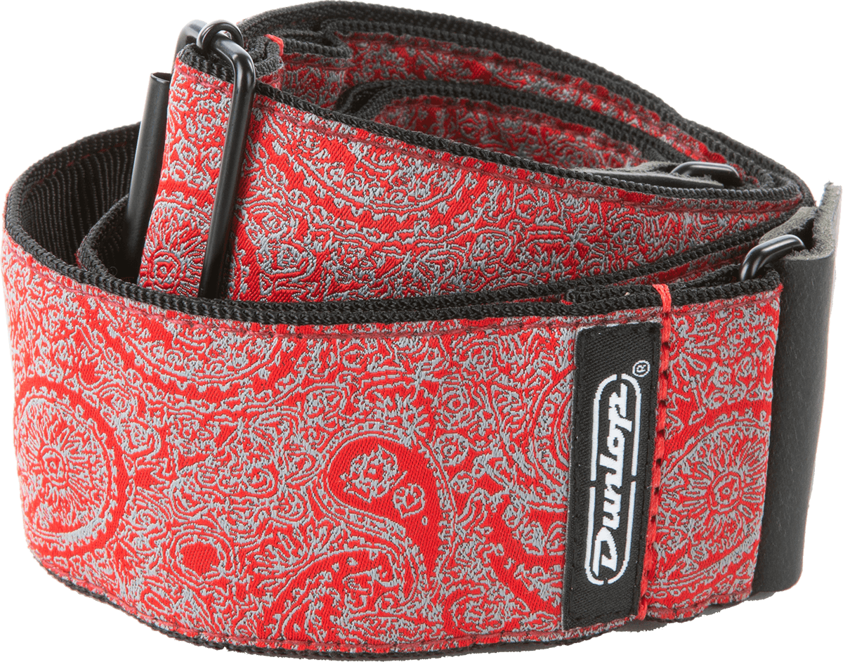 Gitarrengurt Jacquard - Paisley Red