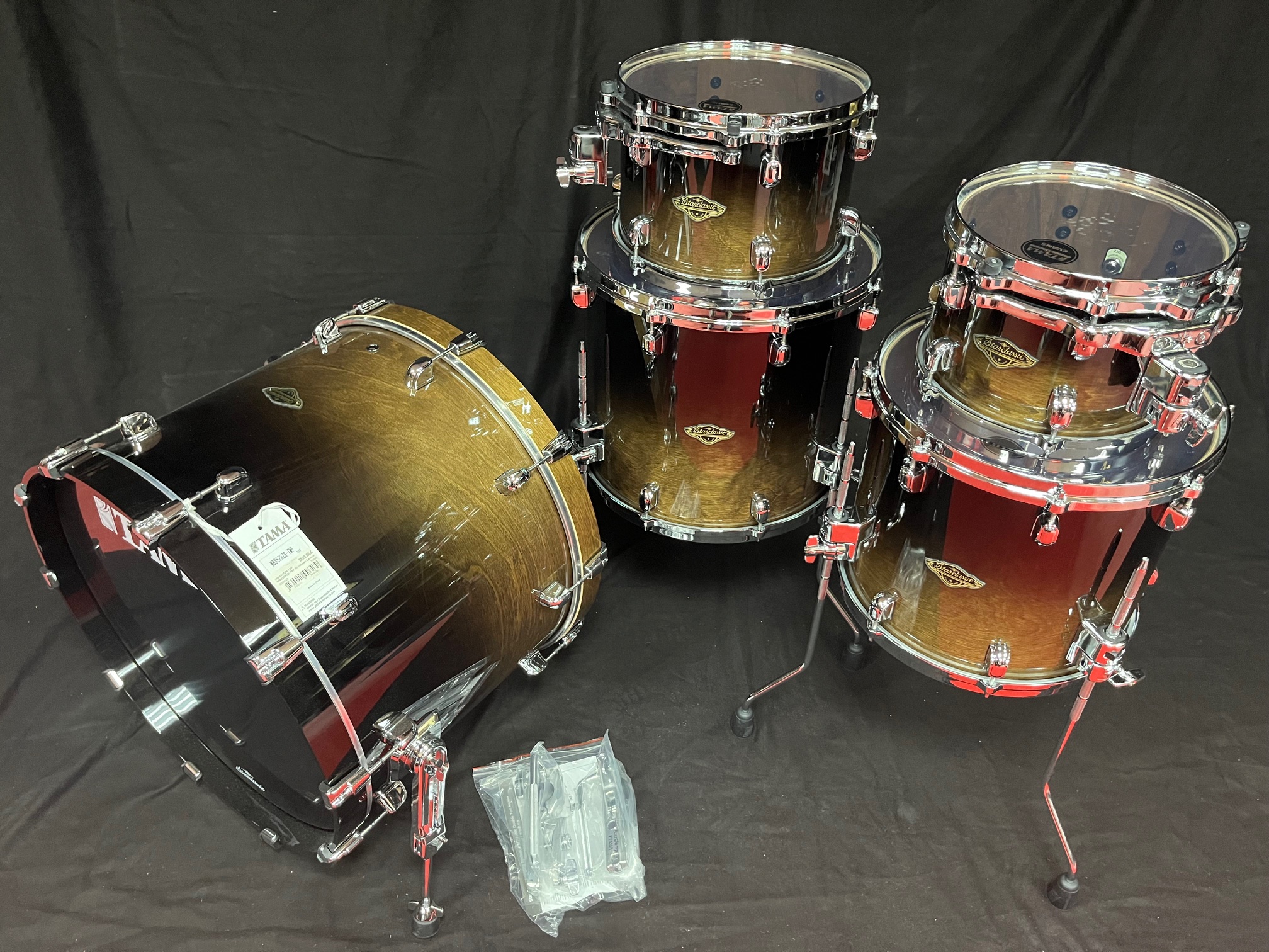 WBS52RZS-TMF Starclassic Lacquer Walnut/Birch Shell Kit 5 tlg. - Transparent Mocha Fade/Chrom Hardware