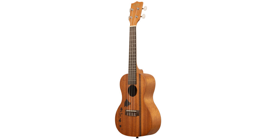 KA-15C-H2 - Satin Mahogany Concert Ukulele with Hawaiian Islands and Tattoo