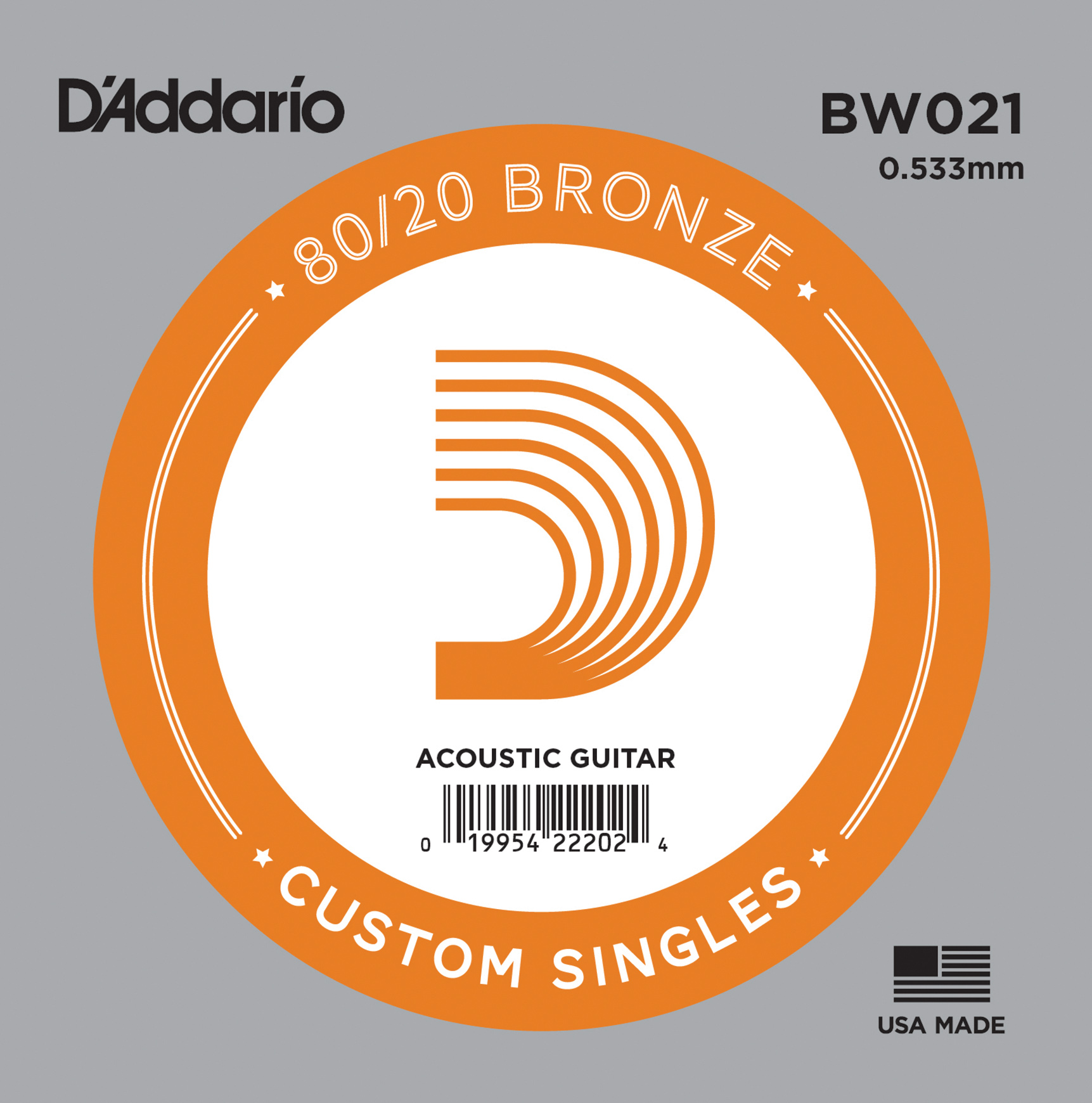 BW021 80/20 Bronze Wound Singles