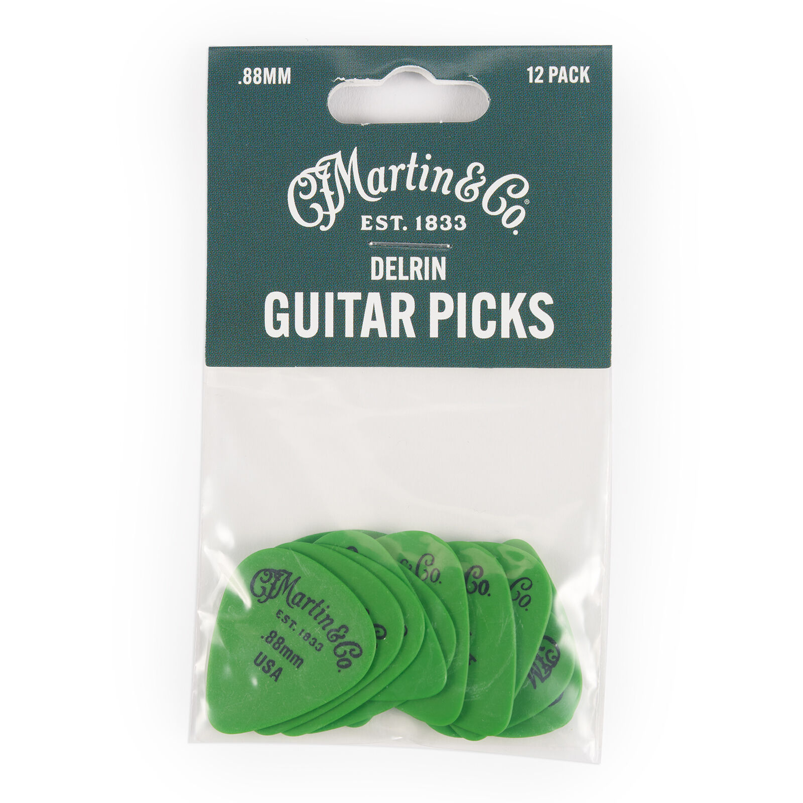 Delrin Picks 0.88 mm grün 12 Stück