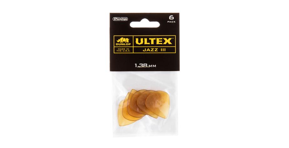 Ultex Jazz III Picks, Player's Pack 6 pcs., amber, 1.38 mm