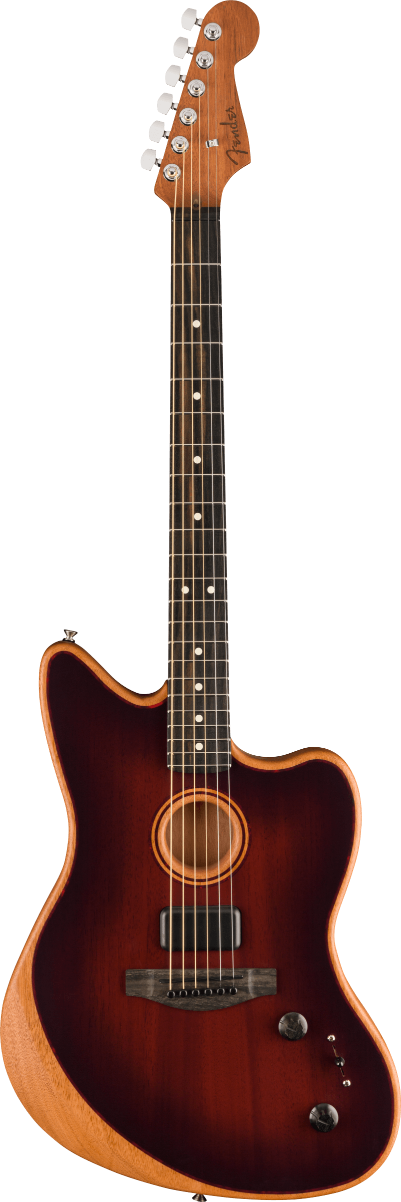 American Acoustasonic Jazzmaster All-Mahogany Bourbon Burst