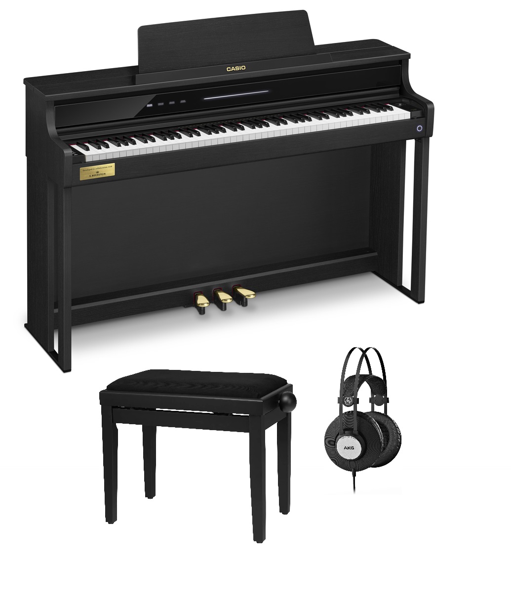 AP-750 BK Set mit Klavierbank und Kofhörer