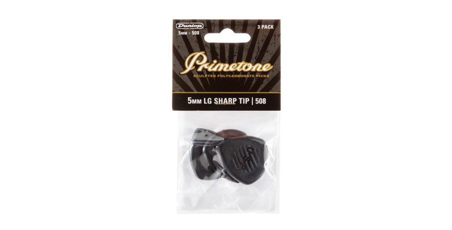 Dunlop Primetone Picks, Player's Pack, 3 pcs., black, 5 mm, large, sharp tip