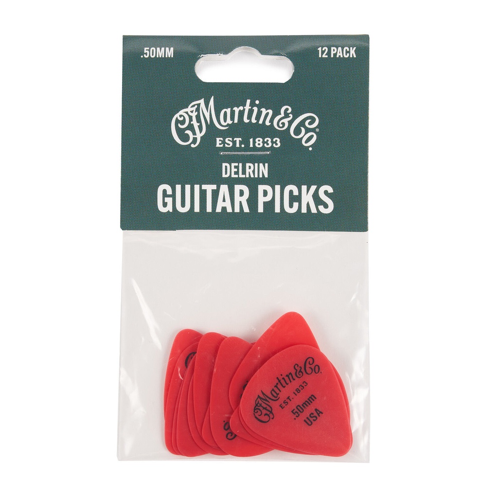 Delrin Picks 0.50 mm rot 12 Stück